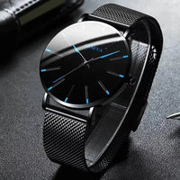2025 New Fashion Mens Watch Luxury Ultra Thin Stainless Steel Mesh Strap Quartz Watch Rose Gold Watches for Men Reloj Hombre