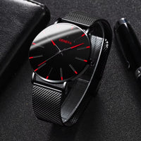 2025 New Fashion Mens Watch Luxury Ultra Thin Stainless Steel Mesh Strap Quartz Watch Rose Gold Watches for Men Reloj Hombre