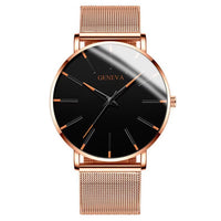 2025 New Fashion Mens Watch Luxury Ultra Thin Stainless Steel Mesh Strap Quartz Watch Rose Gold Watches for Men Reloj Hombre