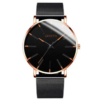 2025 New Fashion Mens Watch Luxury Ultra Thin Stainless Steel Mesh Strap Quartz Watch Rose Gold Watches for Men Reloj Hombre